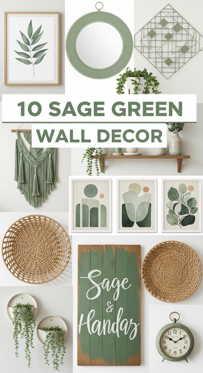 10 Sage green wall decor