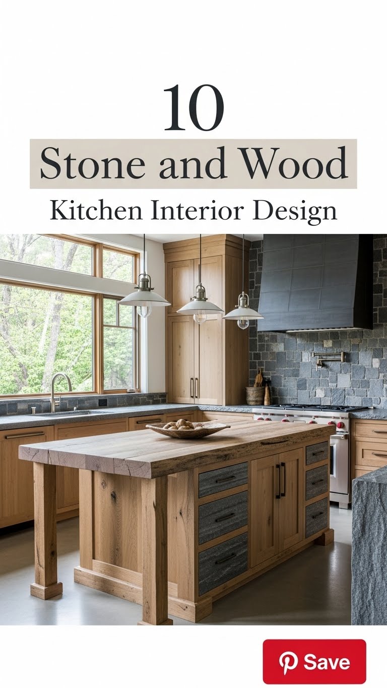 10 Stone and Wood Kitchen Interior Design