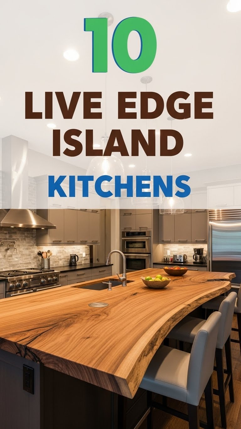 10 Live Edge Island kitchen