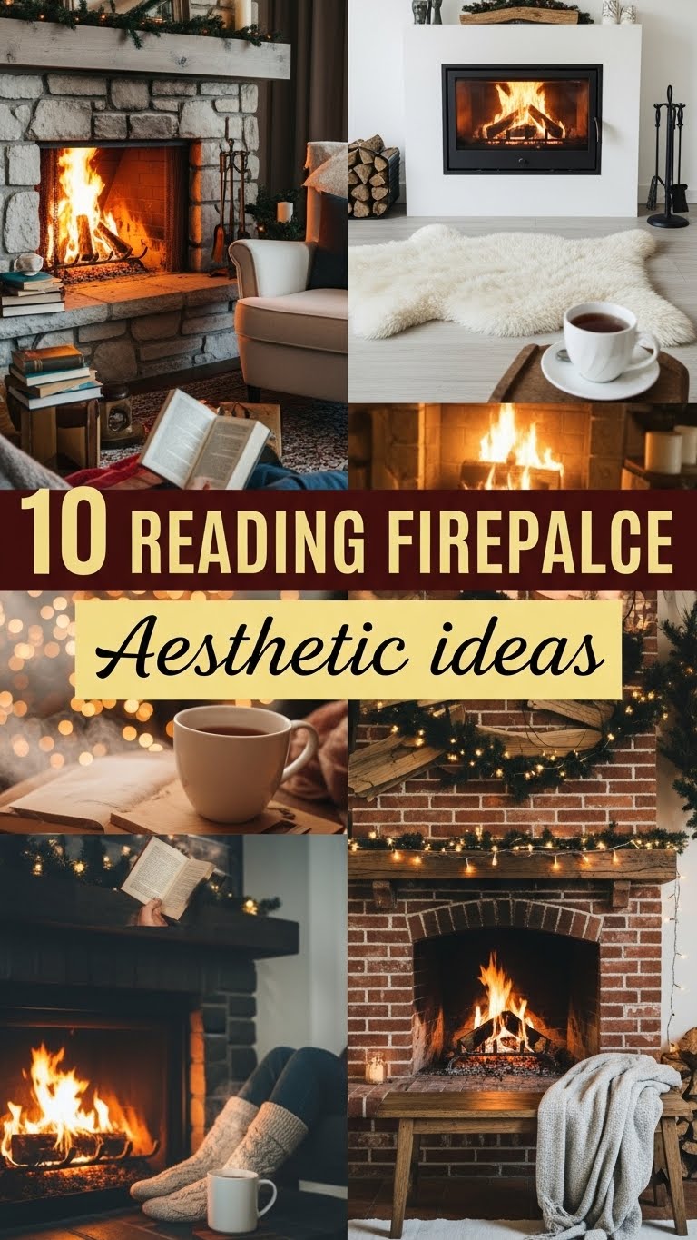 10 Reading Fireplace Aesthetic ideas