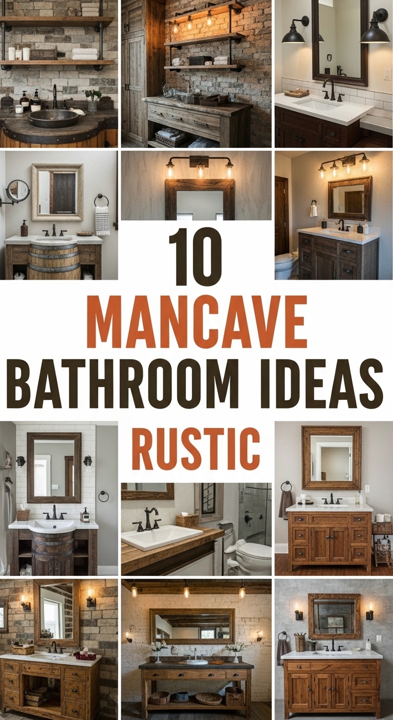10 Mancave Bathroom Ideas Rustic