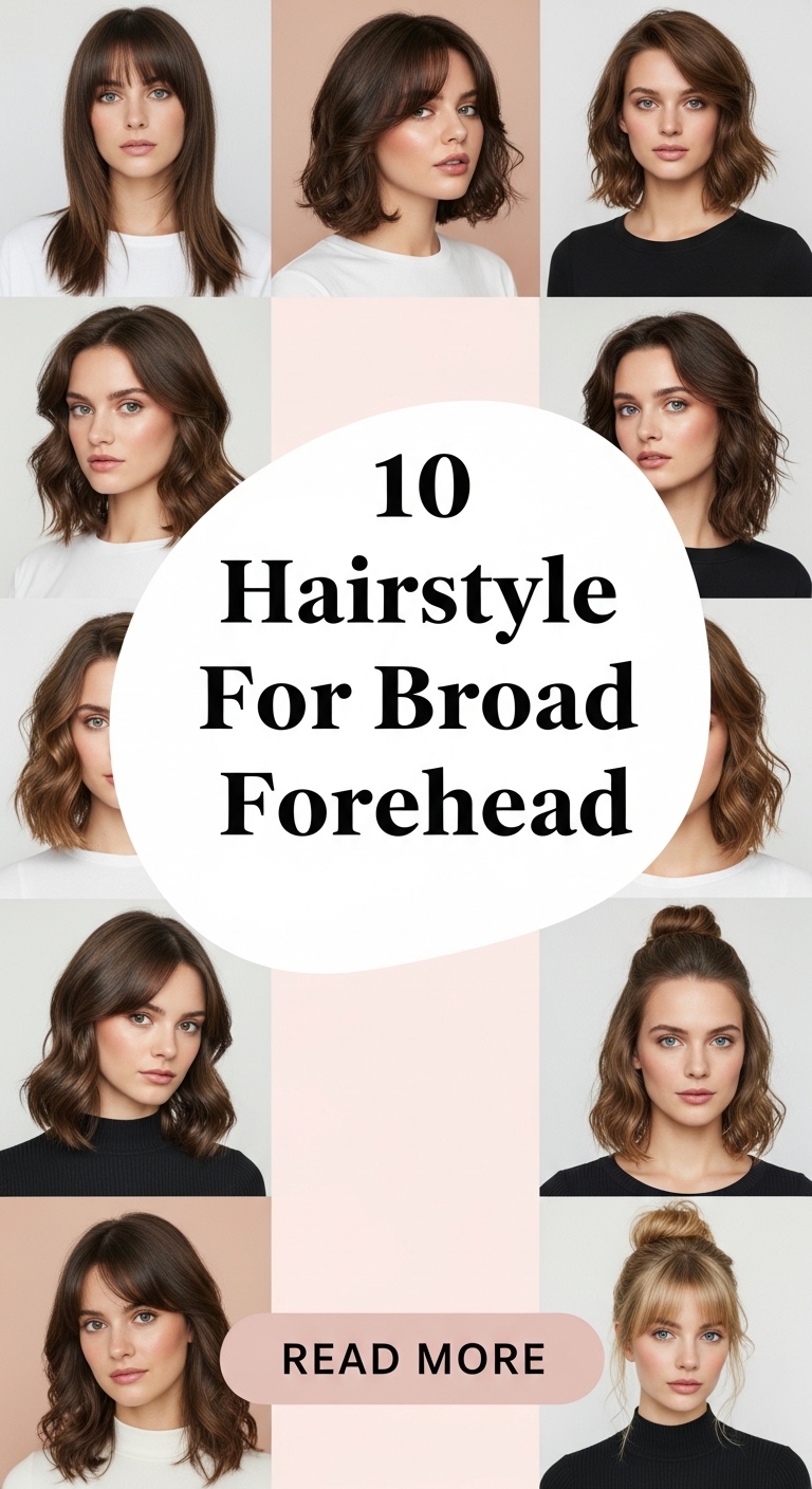 10 Hairstyle For Broad Forehead