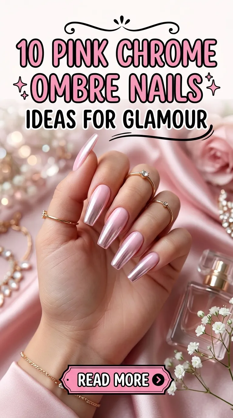 10 Pink Chrome Ombre Nails