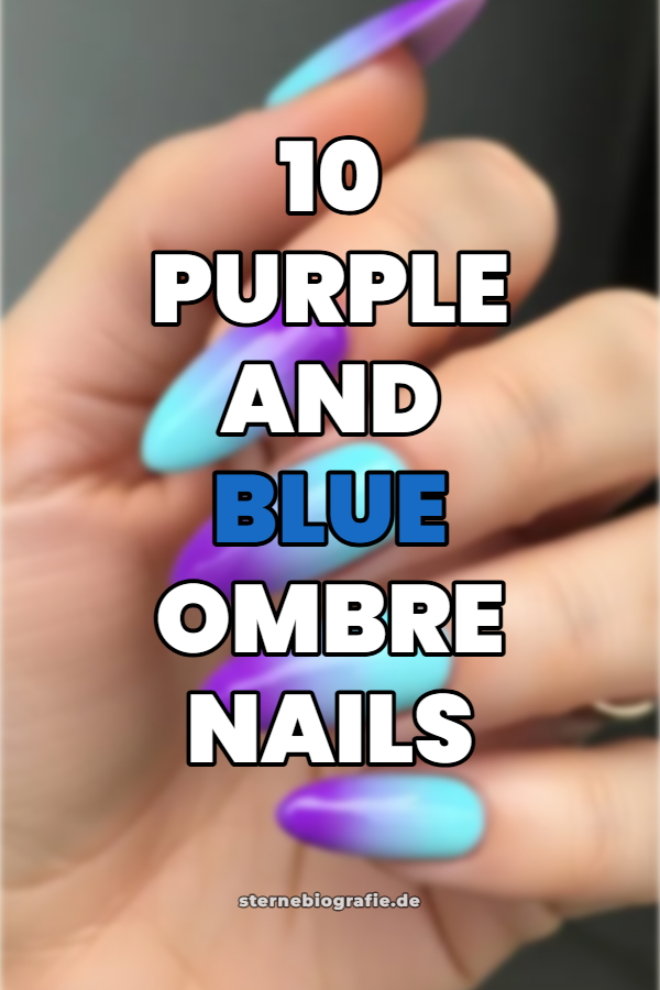 10 Purple and Blue Ombre Nails